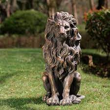 Mgo Guardian Sitting Lion Garden Statue