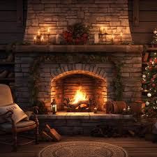Fireplace With A Tree