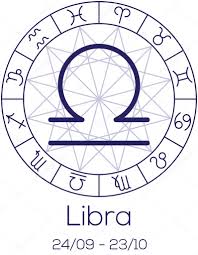 Zodiac Sign Libra Astrological Symbol In Wheel Stock