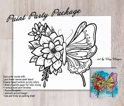 Erfly Flower Paint Party Package W