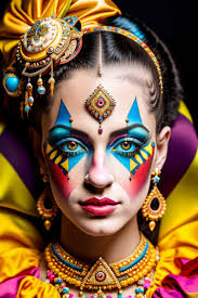 detailed distinctive clown makeup