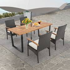 patio wicker chair and dining table set