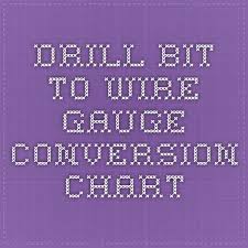 Drill Bit To Wire Gauge Conversion Chart Metal How Tos