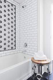 white hex tiles with black grout design