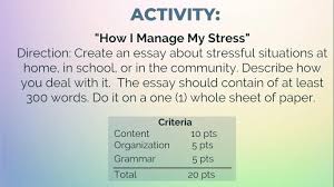 how i manage my stress direction