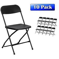10 black plastic folding chair