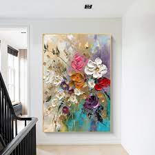 Large Colorful Abstract Flower Wall