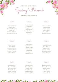 Pink Floral Seating Chart Templates By Canva
