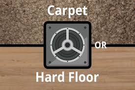 a subwoofer on carpet or hard flooring