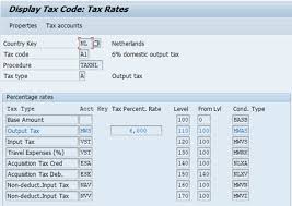 taxcodes in sap s 4 hana