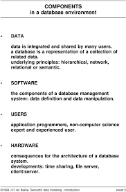 components in a database environment