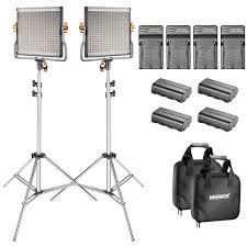 Details About Neewer Studio 2 Pack Bi Color Dimmable 480 Led Video Light Stand Lighting Kit