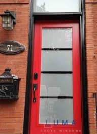 Red Steel Door With Black Frame