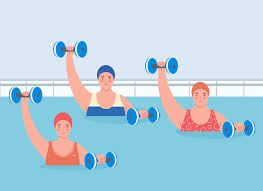 foam dumbbell in the pool of a sports