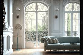 Paris Art Nouveau Living Room With Tall