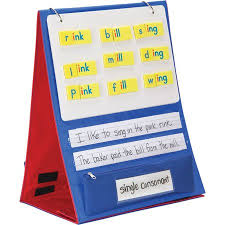 Desktop Stand With Flip Magnetic Boards And Storage Pockets
