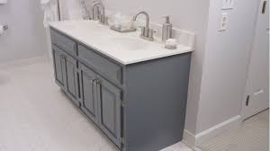 When the topcoat is dry, install the hardware, and this painted bathroom cabinet is finished! Paint A Bath Vanity
