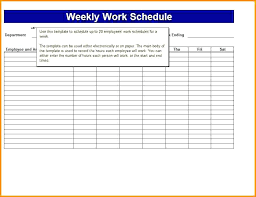 Weekly Work Schedule Template Memo Templates Excel Free Daily