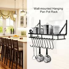 wall mount pot pan rack shelf grid