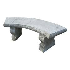 curved concrete garden bench cement