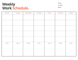what is a week schedule template and