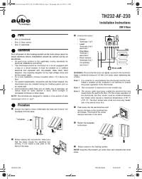 manual aube th232 af 230 thermostat
