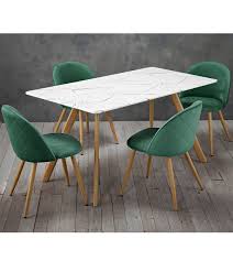 It's a table setup seen in japanese. Vienne Dining Set Marble Effect Table With 4 Green Velvet Dining Chair
