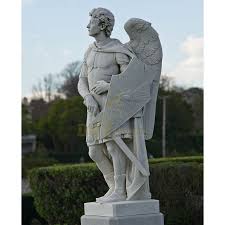 large stone angel sculpture