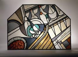 An Art Deco Stained Glass Panel