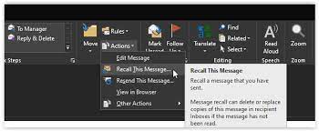 how to recall an email in microsoft outlook