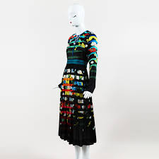 Details About Mary Katrantzou Erba Floral Shadow Stripe Dress Sz 10 Uk