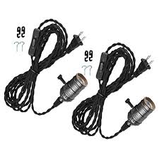 Innoccy Edison Light Socket Plug In Pendant Light Kit Cord With Switch And 14 1ft Twisted Black Cloth Cord Hanging Best Buy Canada