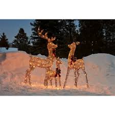 holiday living set of 3 led deer family