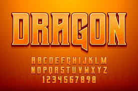 decorative dragon font and alphabet
