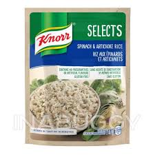 knorr selects rice spinach artichoke