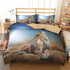 Lion Duvet Cover King Bedding Set 3pcs
