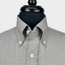 grey pin dot polka long sleeves shirt