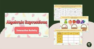 Algebraic Expressions Interactive