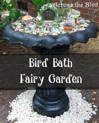 Repurposed Bird Bath To Fairy Garden