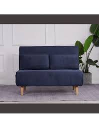 aspen double sofa bed denim blue fabric