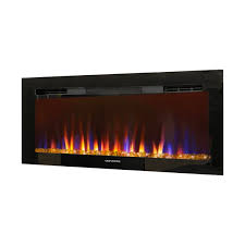 32 Inch Black Fireplace With Crystals