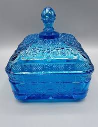 Indiana Glass Candy Dish Horizon Blue