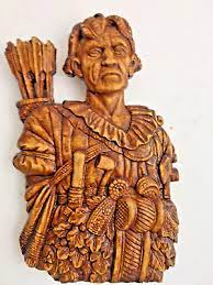 Wood Carved Native American Indian