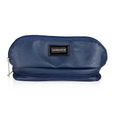 cosmetic bag dark blue with mirror
