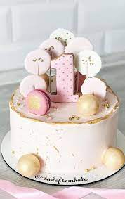 49 Cute Cake Ideas For Your Next Celebration Pink Gold Trim Cake gambar png