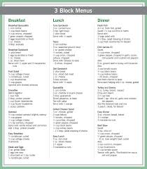 3 Block Zone Meal Plans In 2019 Zone Diet Meal Plan Zone