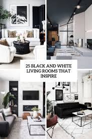 25 black and white living rooms that