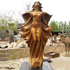 Winged Bronze Angel Garden Statues