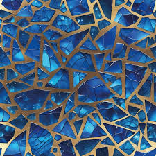 Blue Glass Mosaic Background 3 D
