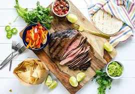 grilled flank steak fajitas loaded with